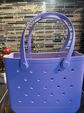 Purple Casual Tote Bag with Top Handles